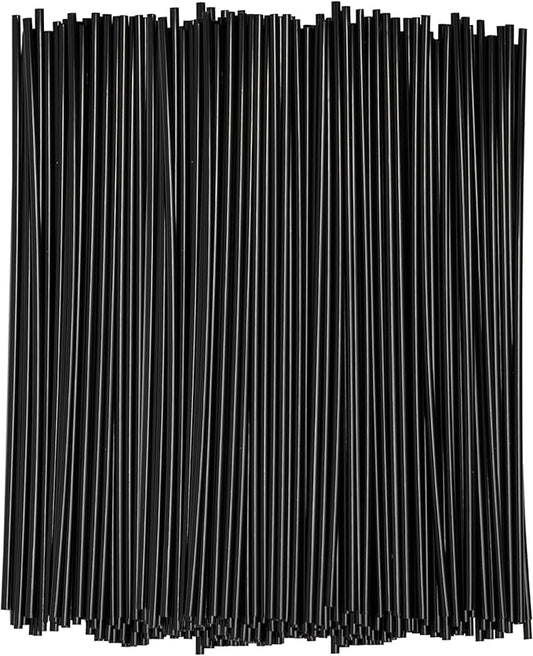 Comfy Package [7 Inch - 1000 Count] Black Coffee Drink Stirrers & Cocktail Straws - Disposable Plastic Sip Stir Sticks for Hot & Cold Beverages