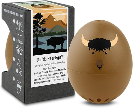 Buffalo BeepEgg – Egg Timer for Boiling Eggs – Musical Egg Cooker for Soft, Medium, Hard Boiled Eggs – Food Safe – Singing Floating Egg Timer – Egg Cooker for 3 Levels of Doneness - Brainstream