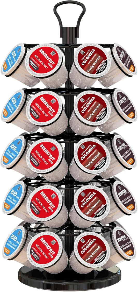 BLACKSMITH FAMILY 40 Pods Capacity Very Easy Assembly K Cup Holders,K Cup Holder, K Cups Holder,K Cup Carousel, Coffee Pods Holder Storage Organizer Stand