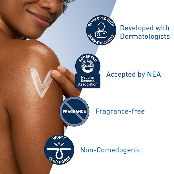 CeraVe Daily Moisturizing Lotion for Dry Skin, Body Lotion & Face Moisturizer with Hyaluronic Acid and Ceramides, Daily Moisturizer, Fragrance Free, Oil-Free, 12 Ounce