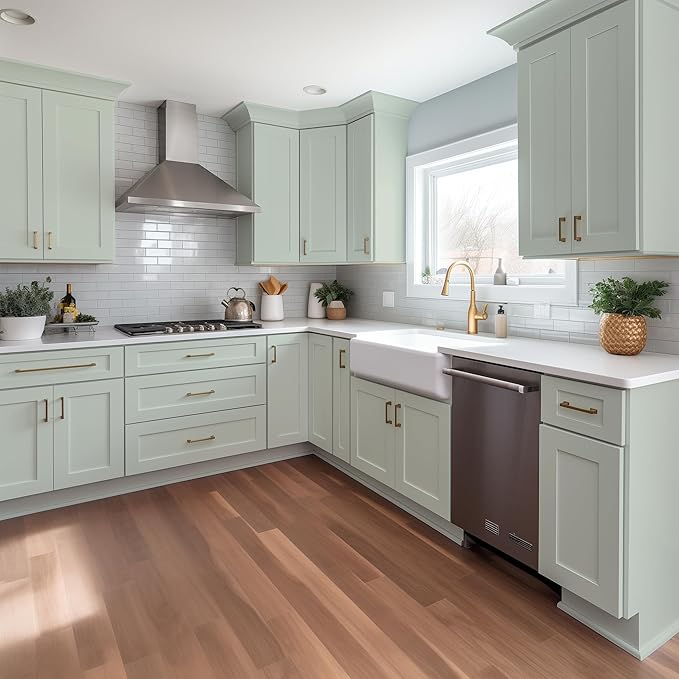 Wall-Mounted Cabinet – Solid Wood Shaker Style Medicine Cabinet with Adjustable Shelves & Soft-Close Doors for Bathroom, Kitchen, and Office Storage (Jade Green, 30" W x 12" D x 42" H)