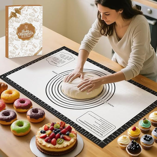 Silicone Dough Mat, Macaron Cookie Pizza Baking Mat for Oven, Non Stick Pastry Mat for Rolling Dough Non Slip, Bread Mat for Kneading, Reusable