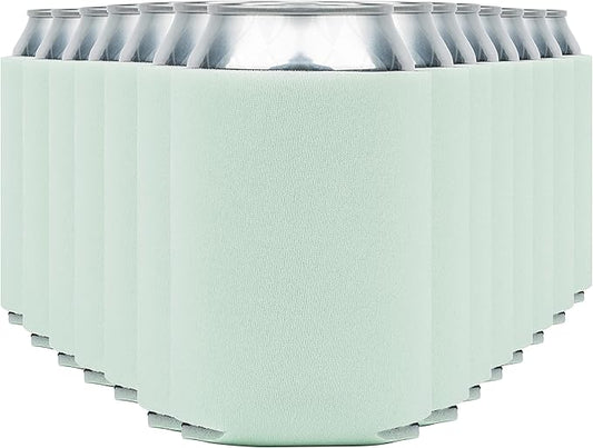 Blank Beer Can Cooler Sleeves (60-Pack) Soft Insulated Beer Can Coolies - HTV Friendly Blank Koolies in Bulk for Beer Cans & Bottles - Coolie Blanks for Vinyl Projects & Wedding Favors (Mint)