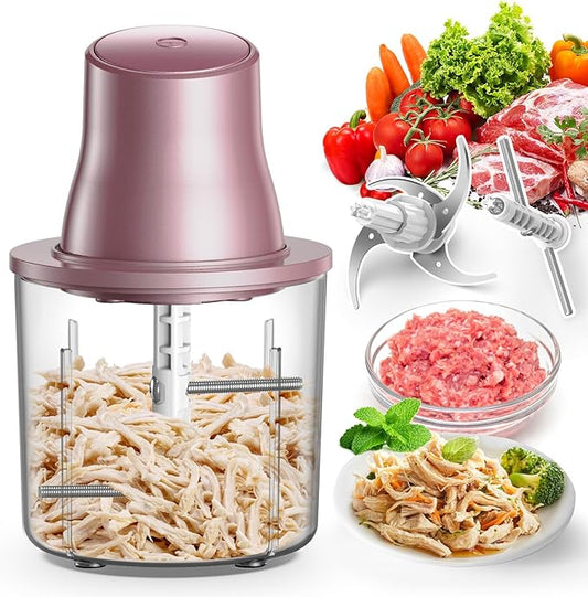 2-in-1 Electric Chicken Shredder & Food Chopper with 250W Copper Motor, 1.5L Bowl & Bi-Level Blades, 3 Second Chicken Breast Shredder Tool for Nuts, Meat, Onion, Garlic, Baby Food