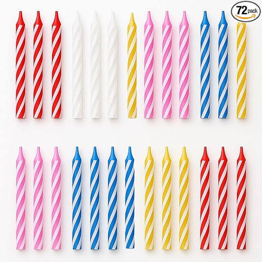 by Tugba Aydan - Birthday Candle - 72 Count Mix Color Birthday Candles for Cake, Cake Candle for Birthday, Party Small Candles