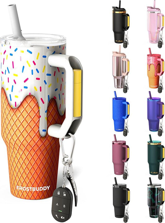 Thicc Buddy - 40 oz Stainless Steel Vacuum Insulated Tumbler with Lid and Straw for Water - Travel Mug Cupholder Friendly - Gifts for Women Men Him Her (Vanilla Ice Cream)