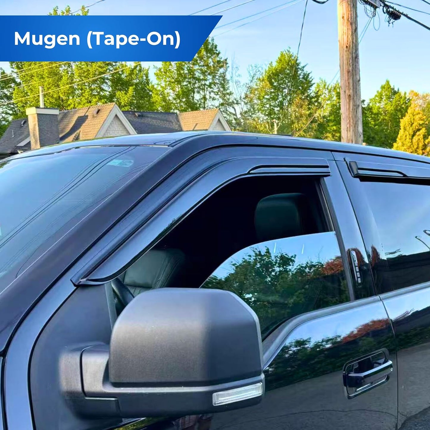 KPY Window Visor Compatible with Honda CR-V 2002-2006 (CRV), 4PC Rain Guard Side Window Vent Deflectors Tape-On Mugen Style, 2002 2003 2004 2005 2006