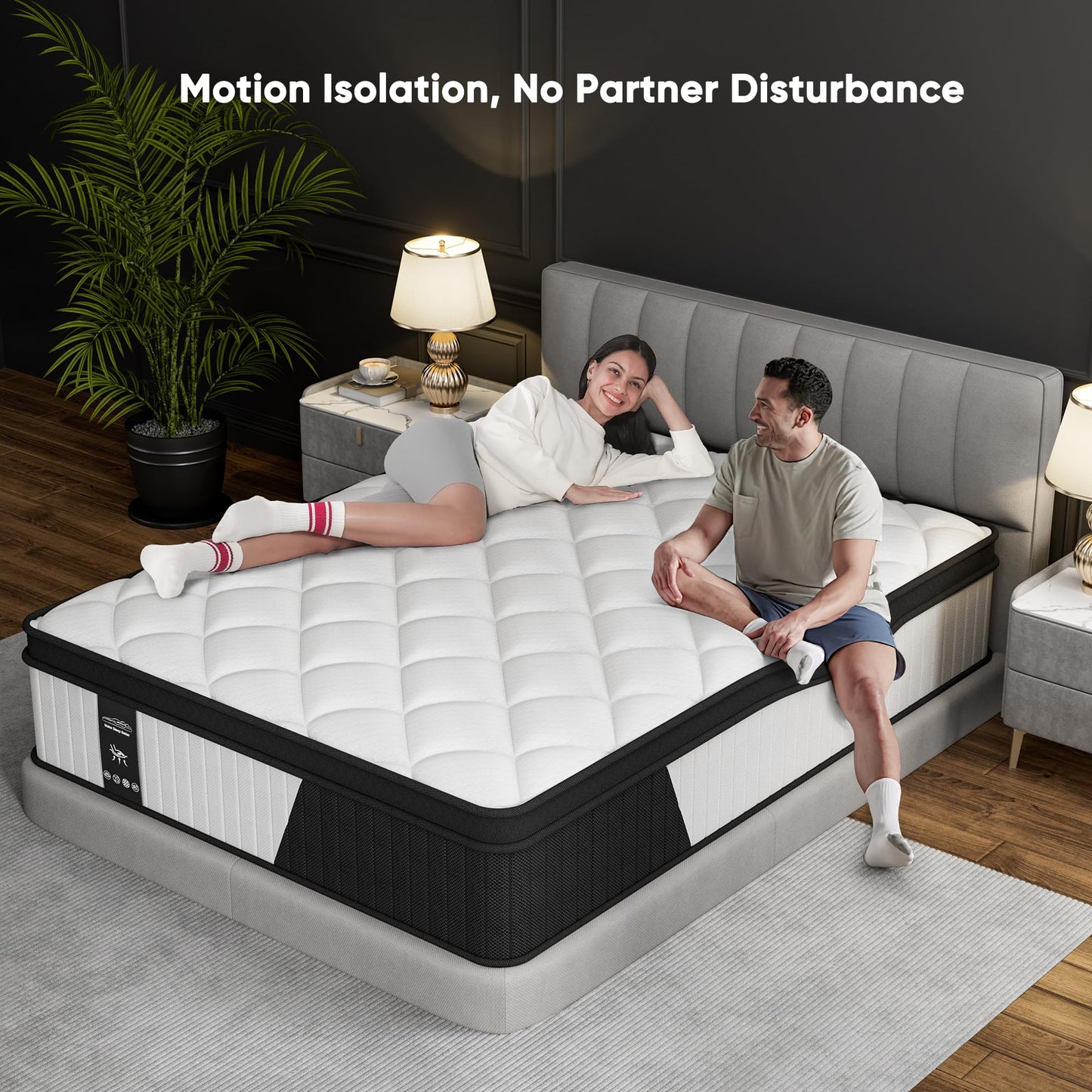 12 Inch King Size Mattress - 2025 Upgraded Hybrid Cooling Gel Memory Foam & Pocket Coils, Medium Firm Mattress in a Box for Back Neck Pain Relief, Motion Isolation, Edge Support, CertiPUR-US Certified