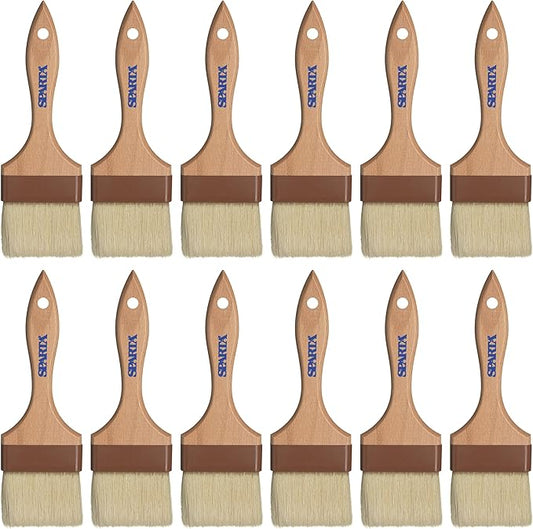 SPARTA 4037600 Boarhair Basting Brush, Flat Brush with Flat Brushhead, 9.25"L x 4"W, Wood Handle