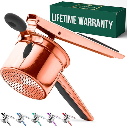 Bellemain 15 oz Large Potato Ricer | Heavy-Duty Stainless Steel Potato Ricer & Masher | Perfect for Mashed Potatoes | Rose Gold