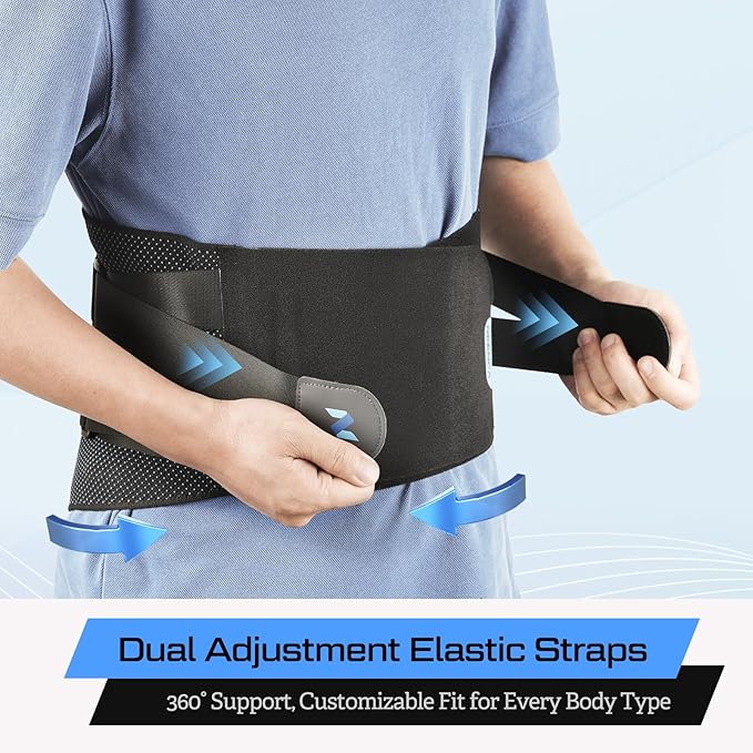 NEENCA Lower Back Brace for Lower Back Pain Relief, Medical Grade Lumbar Support Belt for Women Men, Herniated Disc,Lumbar Strain,Sciatica, Scoliosis (Black, Large)