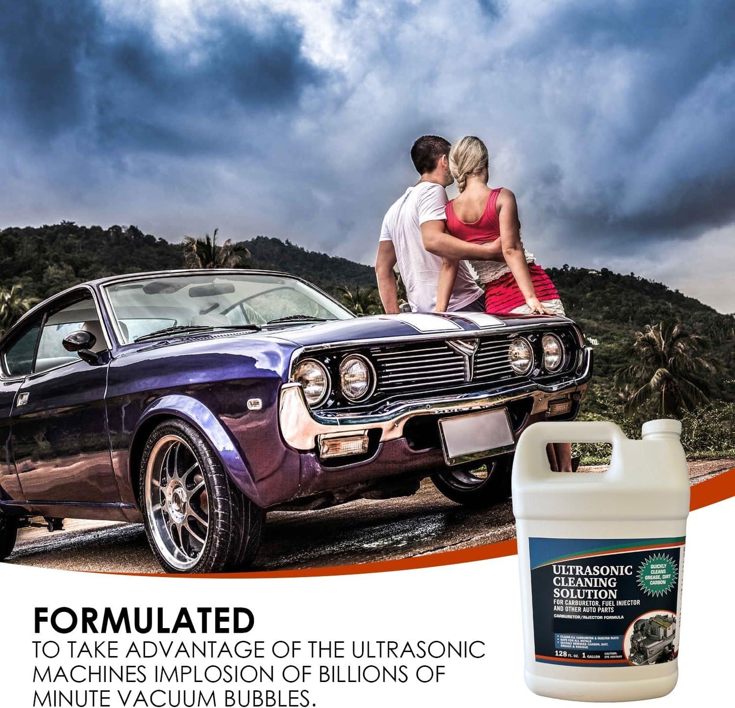 NORTHWEST ENTERPRISES Ultrasonic Cleaner Solution for Carburetors and Engine Parts. Concentrated Washing Compound for use in Ultrasonic Machines and Immersion Washers - Automotive Fluid (1 Gallon)