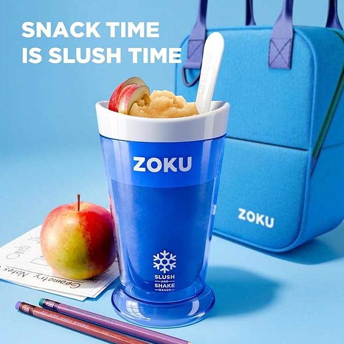 ZOKU Original Slush and Shake Maker, Slushy Cup 3 Pack for Quick Frozen Homemade Single-Serving Slushies, Fruit Smoothies, and Milkshakes in Minutes, Blue/Red/Green Set of 3