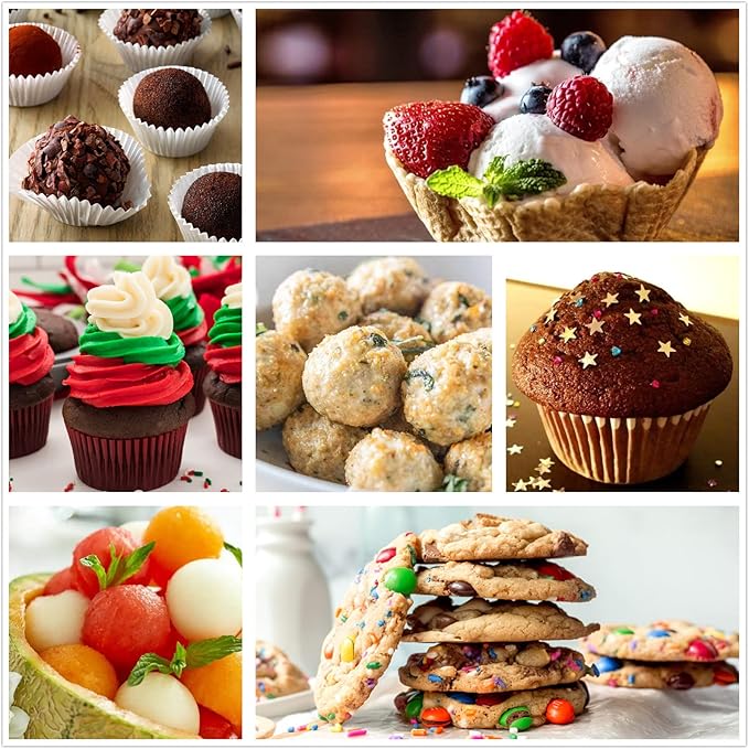Cookie Scoop, Ice Cream Scoop, 1.5 Tbsp/ 23ml/ 0.7 oz Cookie Scoops for Baking, 18/8 Stainless Steel Cookie Scooper for Baking, Cookie Dough Scoop, Ice Cream Scooper with Trigger Release (Red)