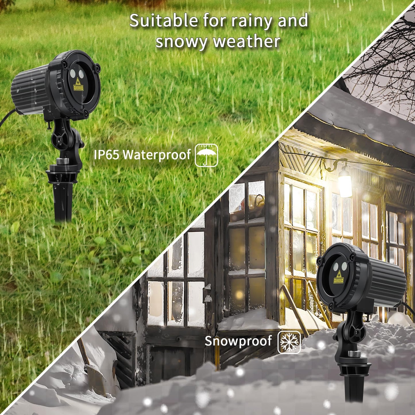 HERHOTER Christmas Laser Lights Outdoor,Red and Green Moving Outdoor Laser Light, Waterproof Garden House Decoration Laser Christmas Lights