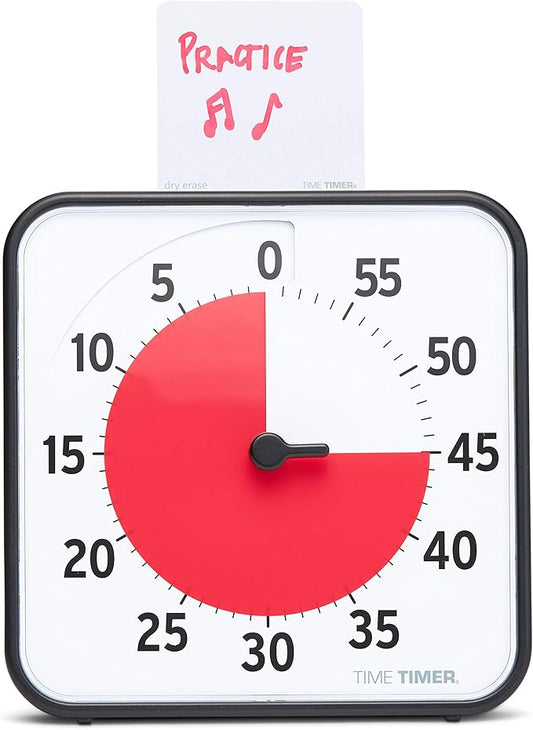 TIME TIMER 8 inch Visual Timer - 60 Minute Kids Desk Countdown Clock with Dry Erase Activity Card, Also Magnetic - for Kids Classroom, Homeschooling Study Tool, Task Reminder, Home and Kitchen Timer