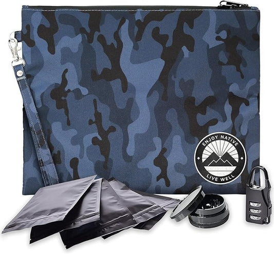 Enjoy Native Smell Proof Bag with Lock 11" x 9", Smell Proof Container, Dog Tested Odor resistant Bags, Best Zipper odor sealing pouch for Herbs, Coffee & Travel Medicine, Scent resistent Containers