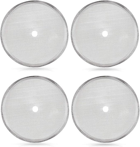 Secura French Press Replacement Screens, Stainless Steel Reusable Mesh Filter for 50 Ounce, 1.5 Liter Coffee Press, 4 Pack