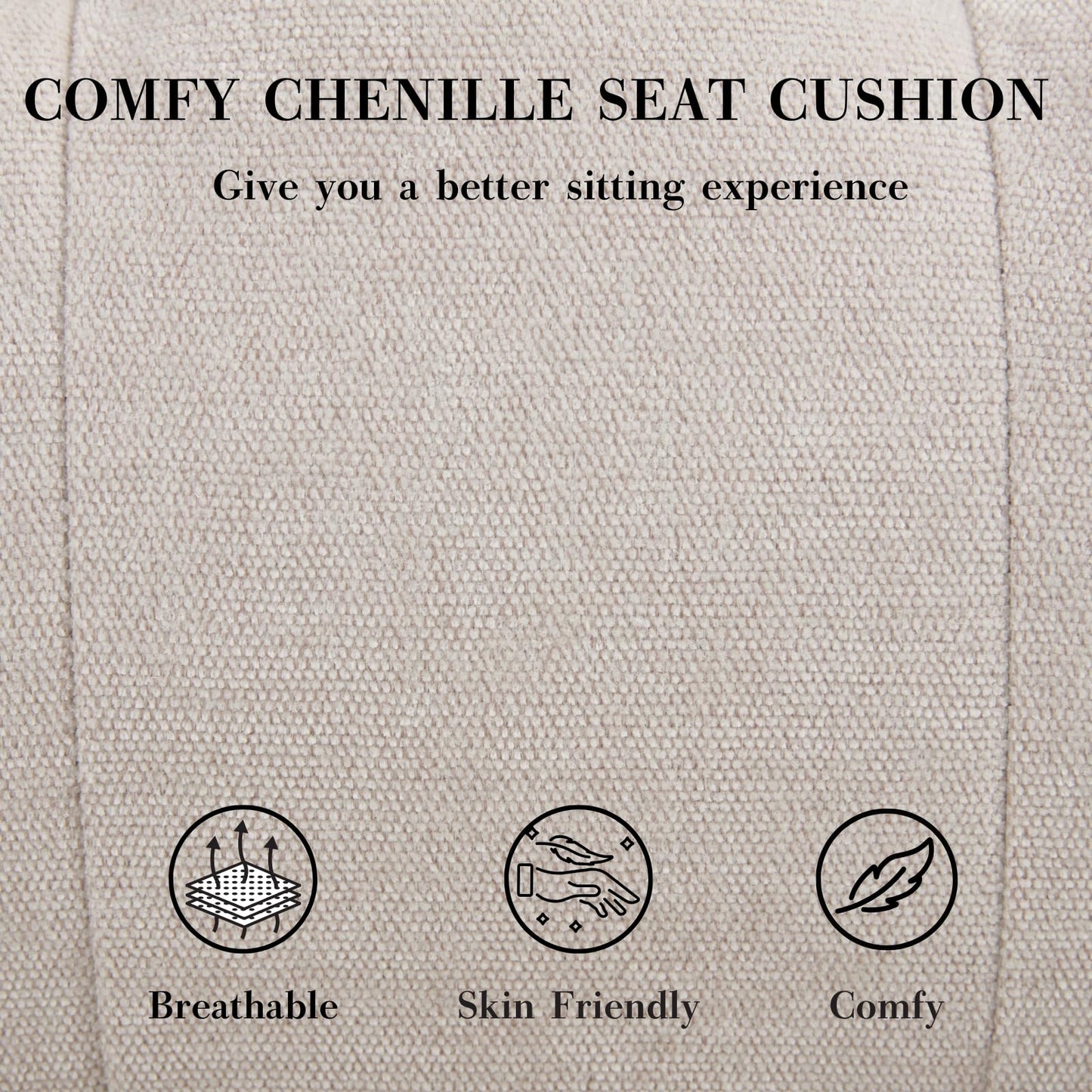 HEAH-YO Living Room Accent Chair Set of 1,Modern Armless Chair for Bedroom with Button Tufted Back and Wood Legs,Upholstered Comfy Reading Chair for Makeup Vanity Office Cafe,Chenille Beige