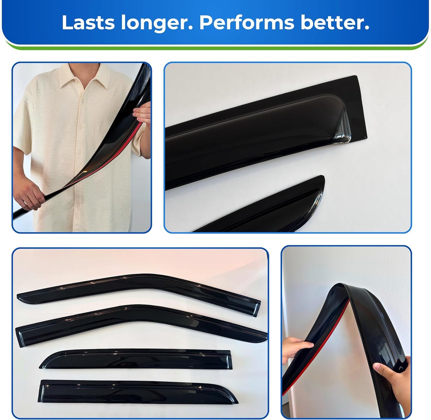 KPY Window Visor Compatible with Lexus IS200t IS250 IS300 IS350 ISF 2014-2020, 4PC Rain Guard Side Window Vent Deflectors Tape-On Mugen Style, 2014 2015 2016 2017 2018 2019 2020