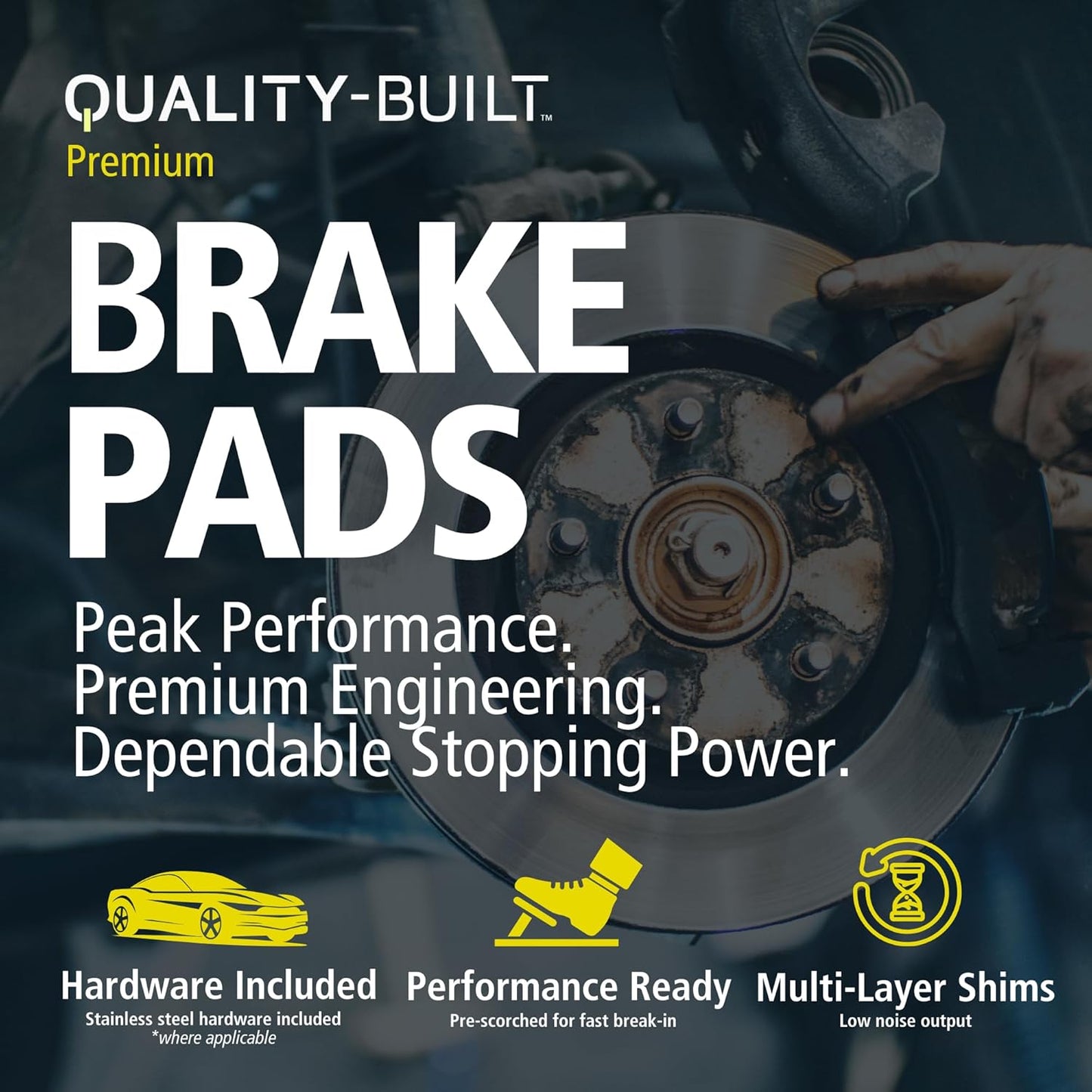 Premium Ceramic Front Brake Pads (1001-0722C) Compatible with Subaru Impreza 1997-2001, Subaru Legacy 1997-1999