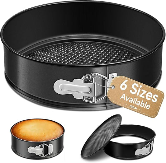USLAI Springform Pan, 4/6/7/8/9/10 Inch Nonstick Cheesecake Pan with Removable Bottom, Easy to Clean, Ideal for Baking Cakes, Pies and Quiches - 7 Inch