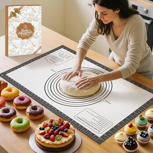 Non Stick Silicone Pastry Mat for Dough Rolling, Silicone Mat for Baking Pizza, Macaron, Pie Crust Pizza and Cookies Large Silicone Fondant Mat, Silicone Macaron Baking Mat