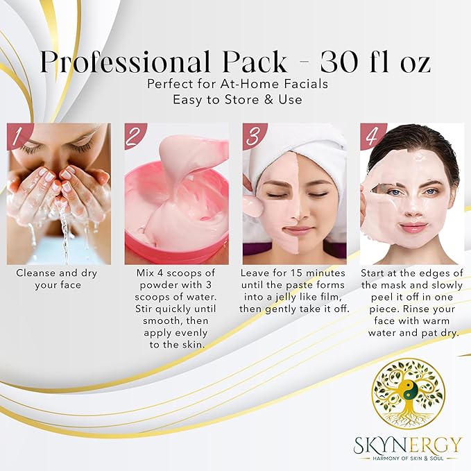 Egyptian Rose Jelly Mask - Professional Grade HydroGlo Peel Off Face Mask for Skin Hydration, Radiance, Reduced Fine Lines & Pigmentation Vajafacial Jelly Mask | 12 Applications (30 fl oz)