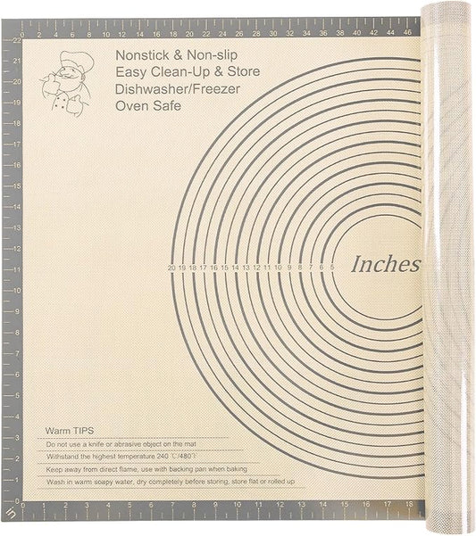 Silicone Pastry Mat 36x24 Inch Extra Large Baking Mat with Measurements, Nonstick Kitchen Counter Mats for Dough, Pastry, Dough Rolling, Kneading Board, Pie Crust, Fondant, Bread, Pasta, Pizza