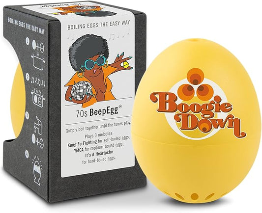 BrainStream 70s BeepEgg - Retro-Inspired Egg Timer with Musical Alerts, Temperature-Based Boiling for Soft, Medium, Hard-Boiled Eggs - Nostalgic Kitchen Gadget for Easy Cooking, German Made