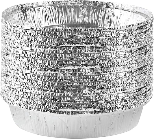 PLASTICPRO 9'' Inch Round Tin Foil Pans Disposable Aluminum, Freezer & Oven Safe - For Baking, Cooking, Storage, Roasting, & Reheating, Pack of 20