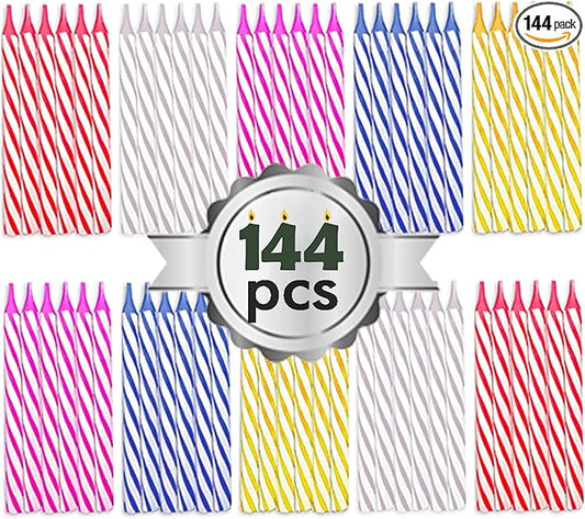 by Tugba Aydan - Birthday Candle - 144 Count Mix Color Birthday Candles for Cake, Cake Candle for Birthday, Party Small Candles…