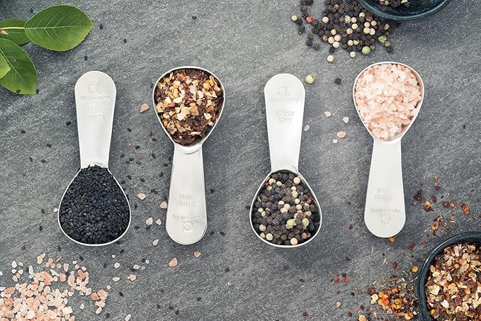 Apace Living Coffee Scoop (Set of 2) - 2 Tablespoon (2 Tbsp / 1/8 Cup / 1 oz) - The Best Stainless Steel Measuring Spoons for Coffee, Tea, and More
