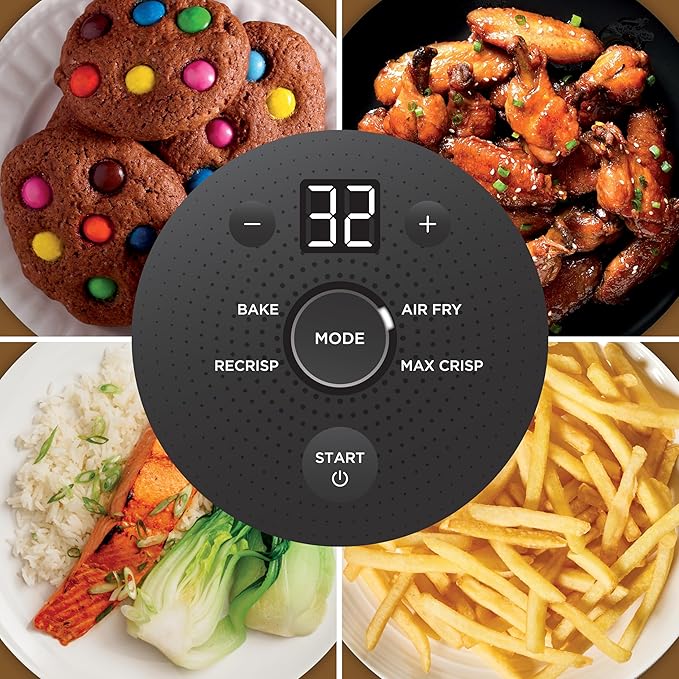 Ninja Crispi 4-in-1 Glass Air Fryer | 450°F | Non-Toxic | 4QT & 6-Cup Glass Containers w/Lids | Microwave, Freezer, Dishwasher Safe | Max Crisp, Air Fry, Bake, Recrisp | Ginger Snap | FN101GD