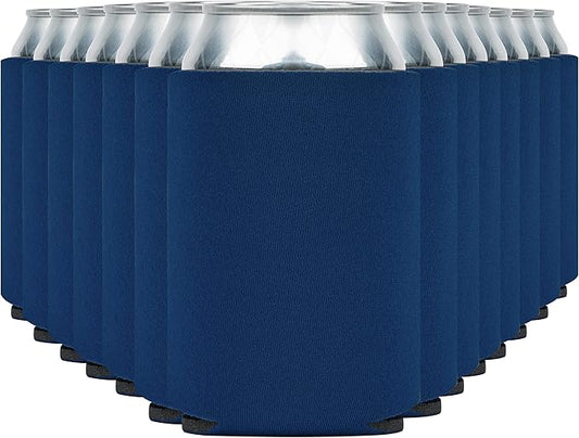 Blank Beer Can Cooler Sleeves (60-Pack) Soft Insulated Beer Can Coolies - HTV Friendly Blank Koolies in Bulk for Beer Cans & Bottles - Coolie Blanks for Vinyl Projects & Wedding Favors (Royal Blue)