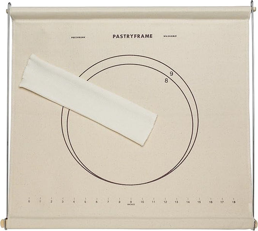 Mrs. Anderson’s Baking Non-Stick Pastry Cloth Frame and Rolling Pin Cover Set, Collapsible with Printed Measurement Guides, 20-Inches x 20-Inches