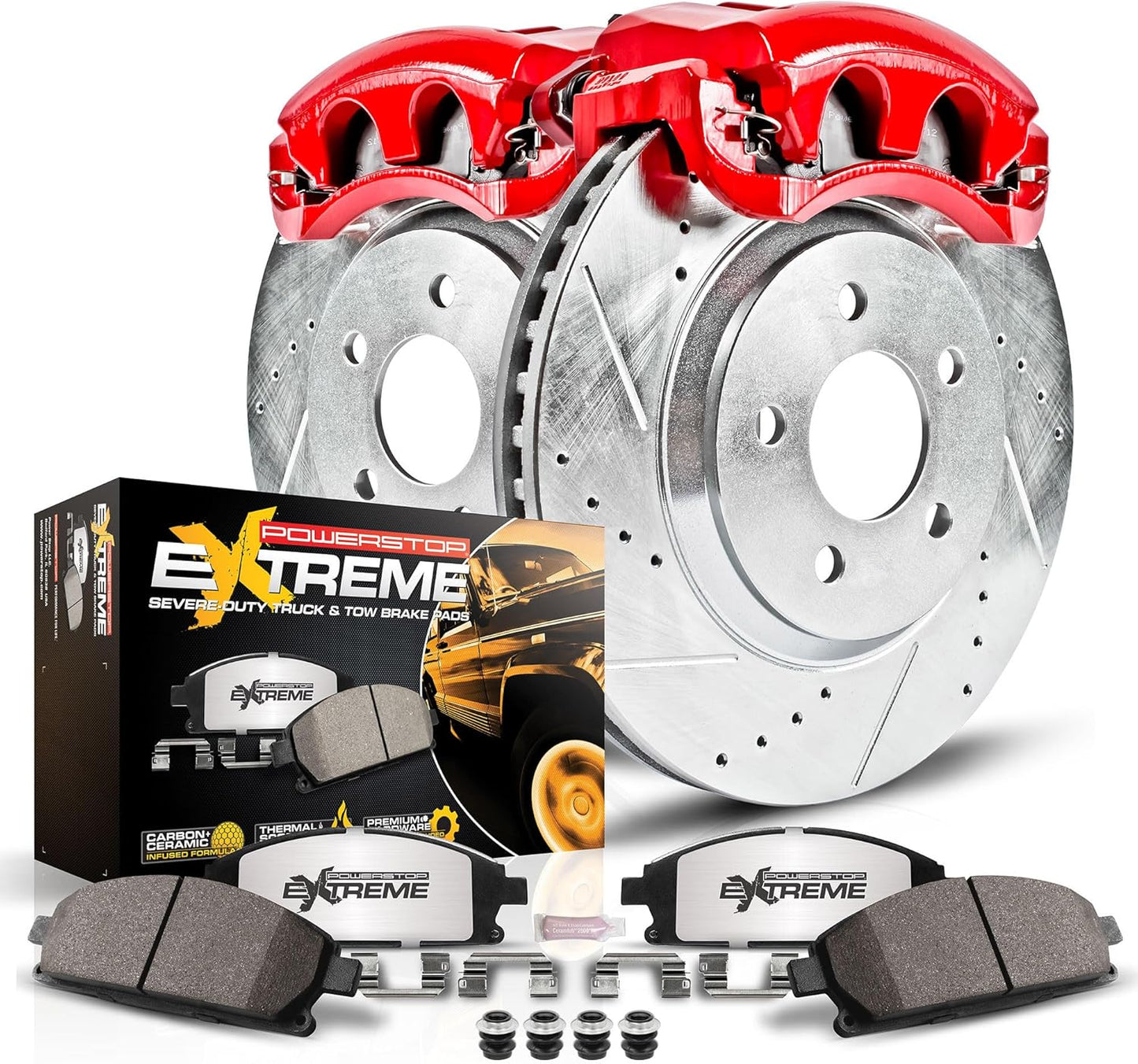Power Stop KC3118-36 Front Z36 Truck and Tow Brake Kit with Calipers For Chrysler Town & Country, Dodge Grand Caravan, Ram C/V, VW Routan [Model Specific]