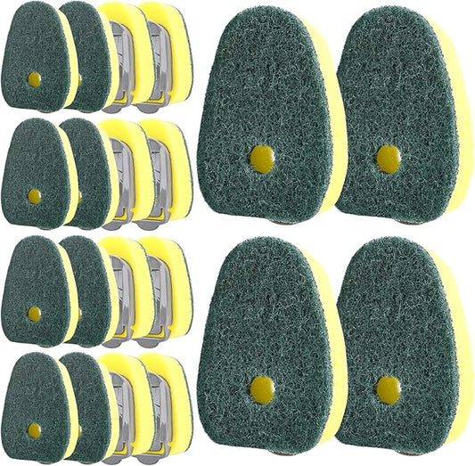 Sponge Dishwand Brush Refills for Scotch-Brite Dishwand - 20 Pack Dish Soap Non-Scratch Brush Refills for Nonstick Pots and Pans, Glass & Tubs（Green