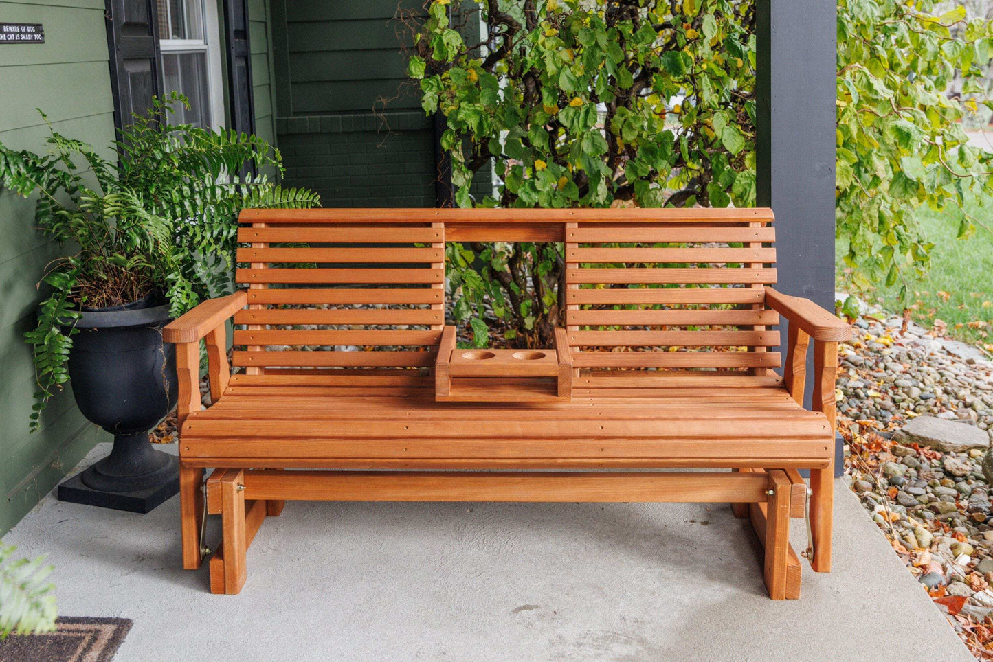 Amish Casual Heavy Duty Rollback Console Glider, 5-Foot, Unfinished